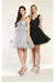 Quince Dama Dresses - Short Quinceanera Dresses in Color Silver