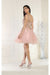 Quince Dama Dresses - Short Quinceanera Dresses in Color Blush/Gold