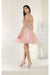Quince Dama Dresses - Short Quinceanera Dresses in Color Blush/Gold