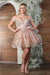 Quince Dama Dresses - Short Quinceanera Dresses in Color Rose Gold