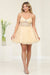 Quince Dama Dresses - Short Quinceanera Dresses in Color Champagne