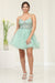 Quince Dama Dresses - Short Quinceanera Dresses in Color Sage