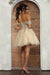 Quince Dama Dresses - Short Quinceanera Dresses in Color Champagne