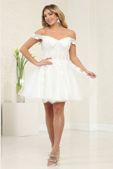 Quince Dama Dresses - Short Quinceanera Dresses in Color Ivory