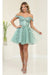 Quince Dama Dresses - Short Quinceanera Dresses in Color Sage