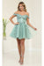 Quince Dama Dresses - Short Quinceanera Dresses in Color Sage