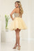 Quince Dama Dresses - Short Quinceanera Dresses in Color Champagne