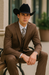 Mel-M158 Coffee Color - Light Brown - Mocha 2 Buttons Vested Suit Pant Classi Mel-M158 Suit
