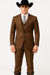 Mel-M158 Coffee Color - Light Brown - Mocha 2 Buttons Vested Suit Pant Classi Mel-M158 Suit