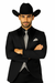 Men 2 Button Trim Cowboy in Black Cowboy Suit - Country Besom Pockets Wedding Suits