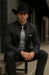 Men 2 Button Trim Cowboy in Black Cowboy Suit - Country Besom Pockets Wedding Suits