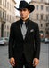 Men 2 Button Trim Cowboy in Black Cowboy Suit - Country Wedding Suits