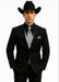 Men 2 Button Trim Cowboy in Black Cowboy Suit - Country Wedding Suits