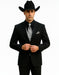 Men 2 Button Trim Cowboy in Black Cowboy Suit - Country Wedding Suits