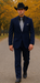 Men 2 Button Trim Cowboy in Navy Cowboy Suit - Country Wedding Suits
