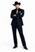 Men 2 Button Trim Cowboy in Navy Cowboy Suit - Country Wedding Suits