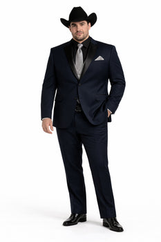 Men 2 Button Trim Cowboy in Navy Cowboy Suit - Country Wedding Suits
