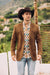 Men’s Double Button Brown Faux Suede Blazer – Modern Fit Dress Jacket