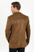 Men’s Double Button Brown Faux Suede Blazer – Modern Fit Dress Jacket