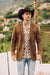 Double Button Suede Western Blazer Brown