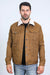 Classic Camel Faux Suede Jacket for Men – Sherpa Lined Warm Winter Style