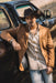 Men’s Double-Button Faux Suede Blazer in Camel
