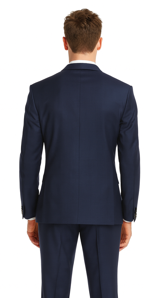 Men Dark Navy ~ Midnight blue Fashion Designer Wedding Groom Tuxedo Dinner Suit Coat Jacket Blazer Trouser - Image 2