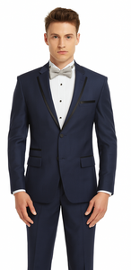 Men Dark Navy ~ Midnight blue Fashion Designer Wedding Groom Tuxedo Dinner Suit Coat Jacket Blazer Trouser