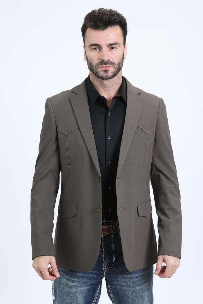 Mens Dark Brown Western Blazer – Cowboy Formal Suit