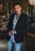Men’s Navy Western Cowboy Blazer – Double Button Dress Coat