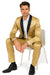 Men Gold Contrast Lapel Black Shawl Collar 2 Toned Dinner Jacket Blazer Fashion Tuxedo For Men