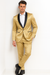 Men Gold Contrast Lapel Black Shawl Collar 2 Toned Dinner Jacket Blazer Fashion Tuxedo For Men