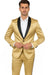 Men Gold Contrast Lapel Black Shawl Collar 2 Toned Dinner Jacket Blazer Fashion Tuxedo For Men