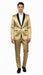 Men Gold Contrast Lapel Black Shawl Collar 2 Toned Dinner Jacket Blazer Fashion Tuxedo For Men