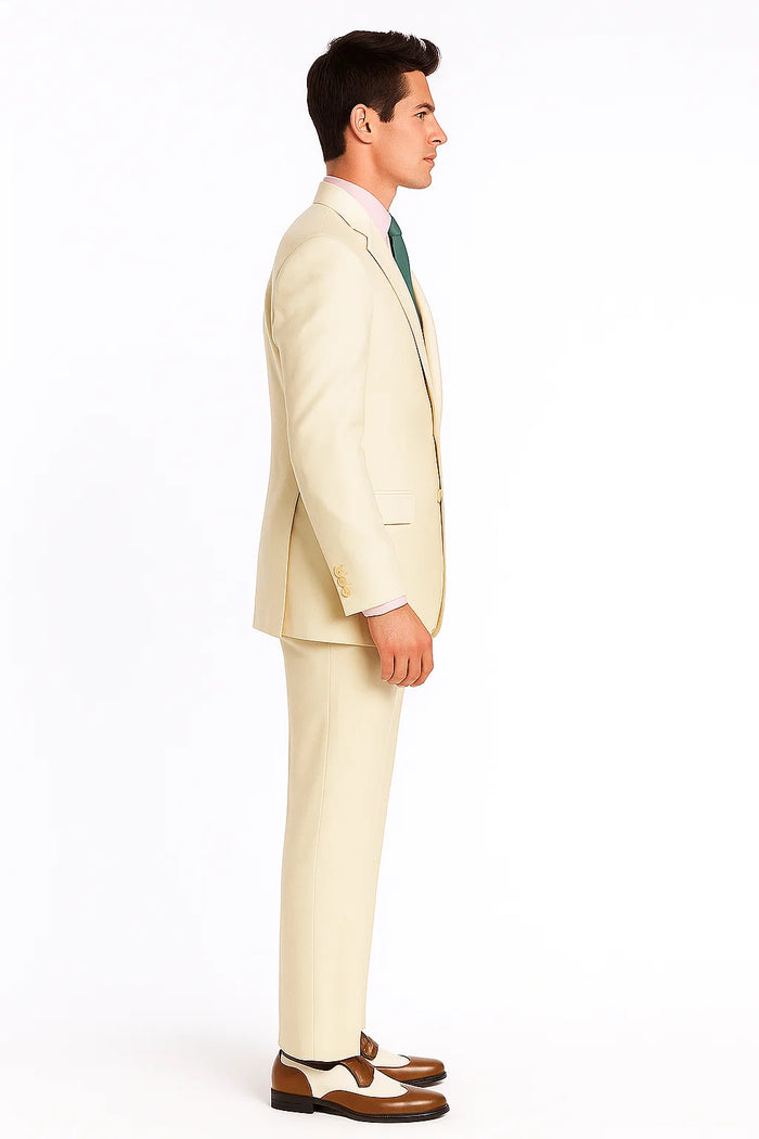Men Ivory 2 Button Style Perfect For Wedding Jacket - Image 7