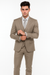 Men’s Modern Fit 3-Piece Taupe Suit with Vest – Stylish Formal Wear for Weddings & Business