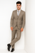 Men’s Modern Fit 3-Piece Taupe Suit with Vest – Stylish Formal Wear for Weddings & Business