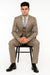 Men’s Modern Fit 3-Piece Taupe Suit with Vest – Stylish Formal Wear for Weddings & Business