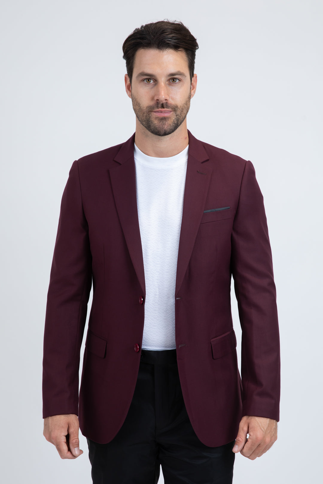 Men’s Burgundy Western Cowboy Blazer, Stretch Date Night Dress Jacket for Men