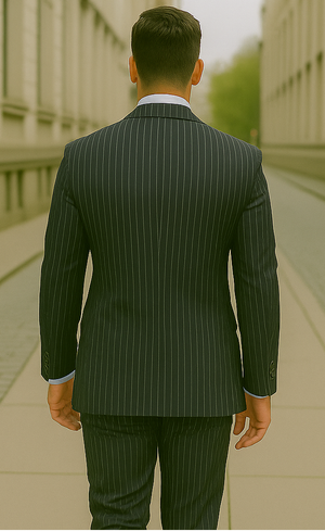 Men's 2 Piece Classic Suit - Pinstripe - Image 3