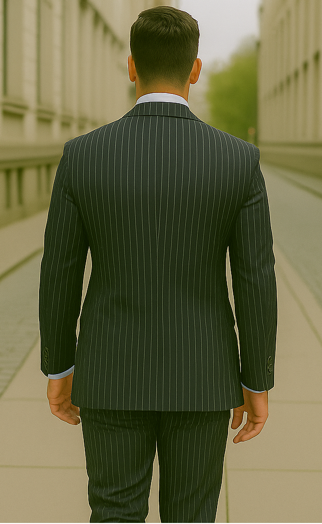 Men's 2 Piece Classic Suit - Pinstripe - Image 3