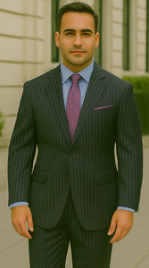 Men's 2 Piece Classic Suit - Pinstripe