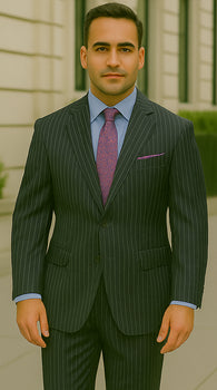 Men's 2 Piece Classic Suit - Pinstripe