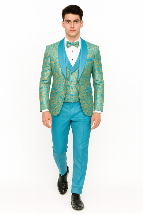 Men’s Aqua Formal Tuxedo – Wedding, Prom & Event Wear