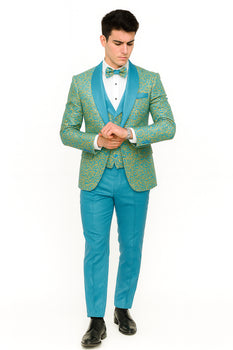 Men’s Aqua Formal Tuxedo – Wedding, Prom & Event Wear