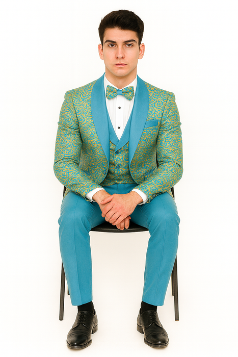 Men’s Aqua Formal Tuxedo – Wedding, Prom & Event Wear