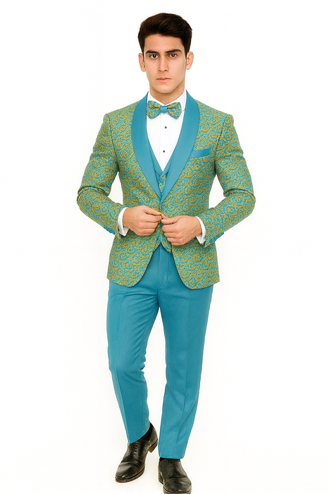 Men’s Aqua Formal Tuxedo – Wedding, Prom & Event Wear