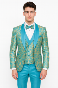 Men’s Aqua Formal Tuxedo – Wedding, Prom & Event Wear