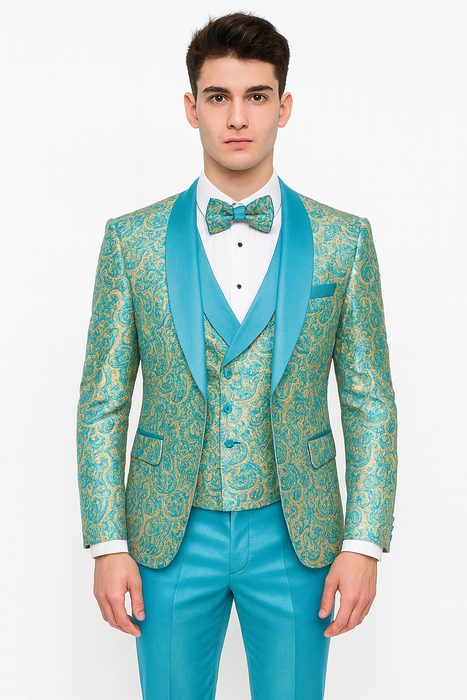 Men’s Aqua Formal Tuxedo – Wedding, Prom & Event Wear