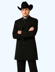 Men's Black Long  Fashion Dress Zoot suit